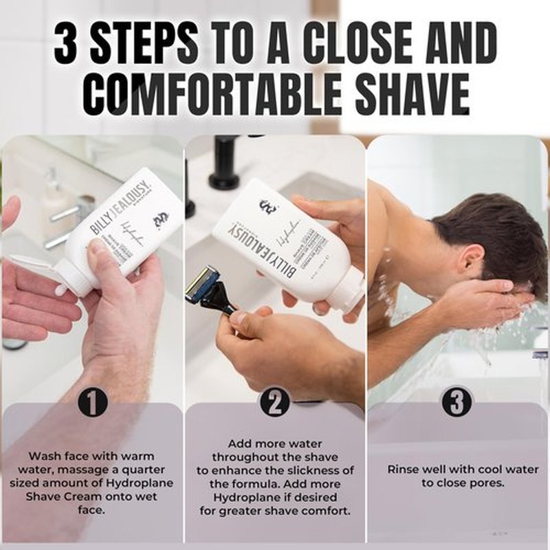 Billy Jealousy Hydroplane Foamless Super-Slick Mens Shave Cream, 33.8 Fl Oz