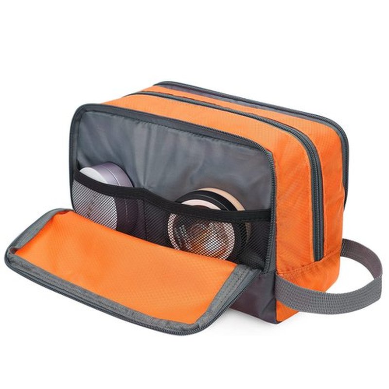 Toiletry Bag for Men/Women Hanging Dopp Kit Water Resistant Shaving Bag Small Toiletry Bag for Traveling (Orange)