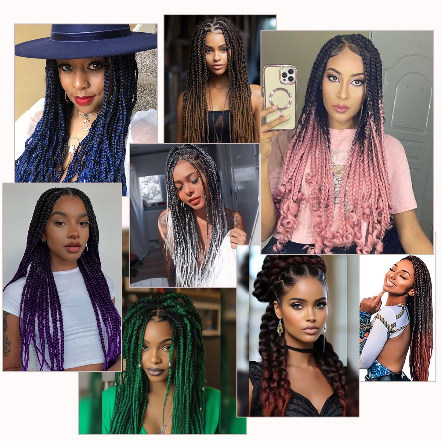 ZERAL Braiding Hair Pre Stretched 30 Inch 8 Packs Braiding Hair Professional Itch Free Yaki Texture Hair Extensions for Braids Synthetic Hair Braiding for Women and Girls (Purple/Pink#)