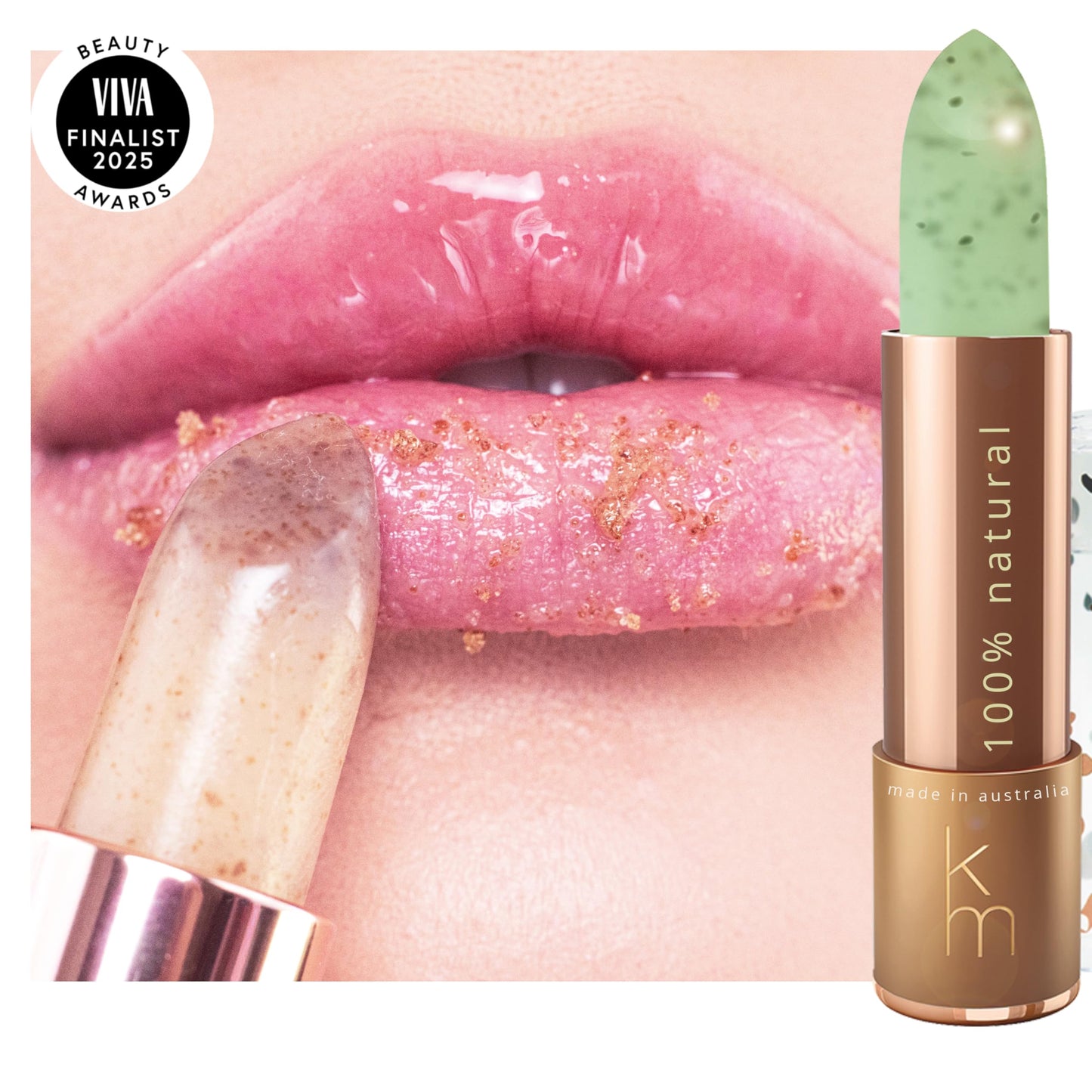 Natural Lip Scrub – 100% Natural Lip Exfoliator Made in Australia, Cruelty-Free | Polishes with Sugar Crystals | Nourishes with Shea, Jojoba & Avocado Oils | For Smooth, Beautiful, Hydrated Lips