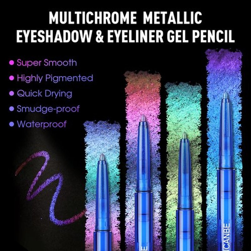 UCANBE Chameleon Eyeshadow & Eyeliner Gel Pencil-Multichrome Shifting Colors Metallic Glitter Eye Makeup,Waterproof Long-Lasting Smudge-Proof Multi-Dimensional Color (Periwinkle Blue to Deep Amethyst)