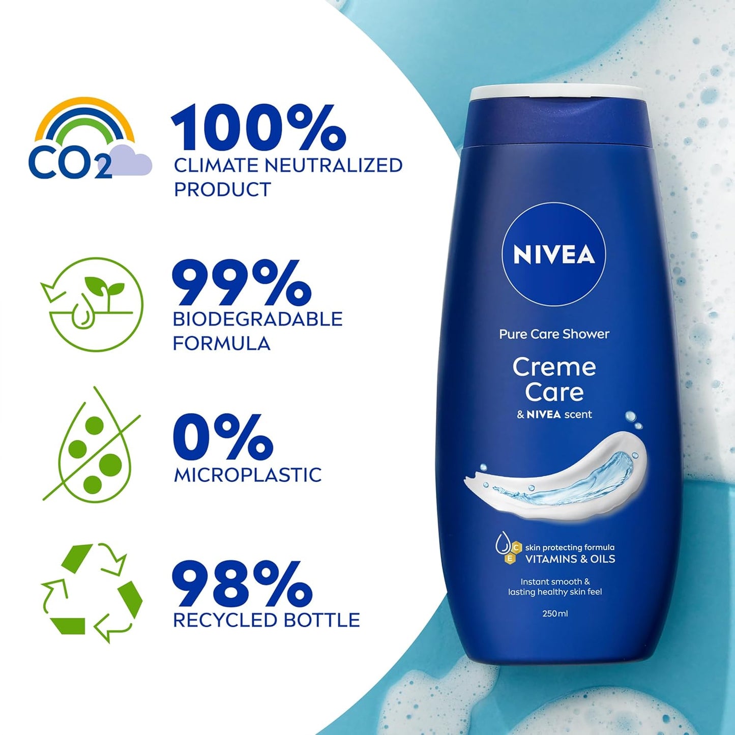 NIVEA Shower Cream - Moisturizing Creme Care Formula | 250 ml