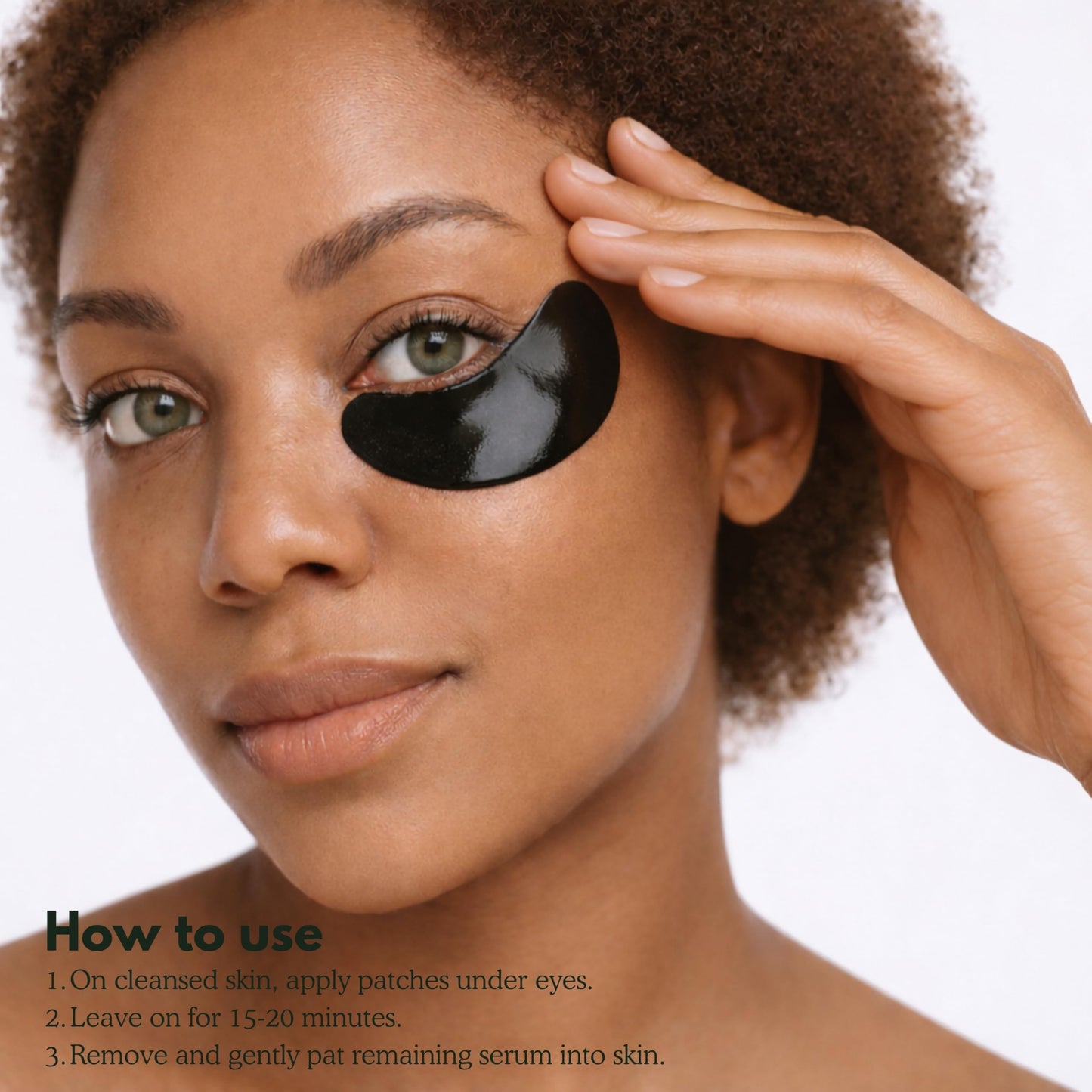 Bumfuzz Green Tea Under-Eye Patches (12 Pairs) | Depuff & Brighten Eye Gel Patches for Dark Circles & Tired Eyes | Plant-Based, Vegan with Caffeine, Niacinamide, Magnesium & Vegetable Peptides