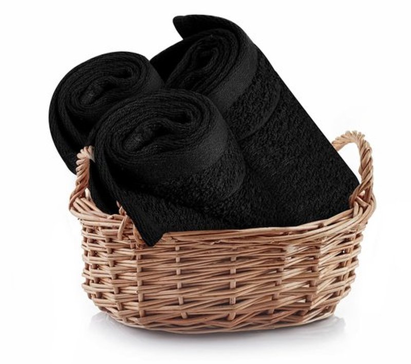 Tens Towels 60 Pack Cotton Washcloths, 12 x 12 in, Ultra Soft, Gentle, Absorbent and Durable Face Towels, Luxurious Hotel Quality, Ultimate Comfort, Perfect for Home, Gym, Spa (Black)