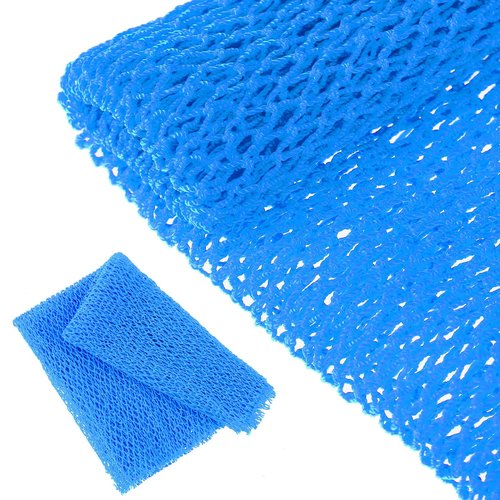 Geiserailie African Long Bathing Net Sponge Long Net Shower Body Scrubber Back Scrubber Skin Smoother Net Bathing Sponge for Daily Use or Stocking Stuffer(Light Blue)