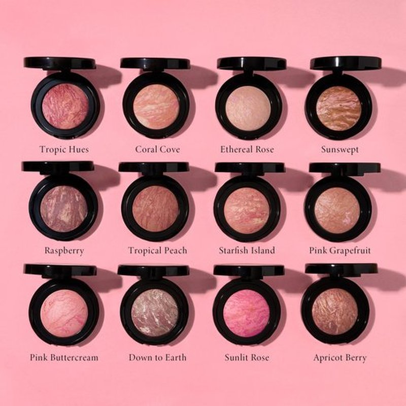 LAURA GELLER NEW YORK Baked Blush-n-Brighten Marbleized Blush for Cheeks - Sunlit Rose - Satin Finish - Buildable Color