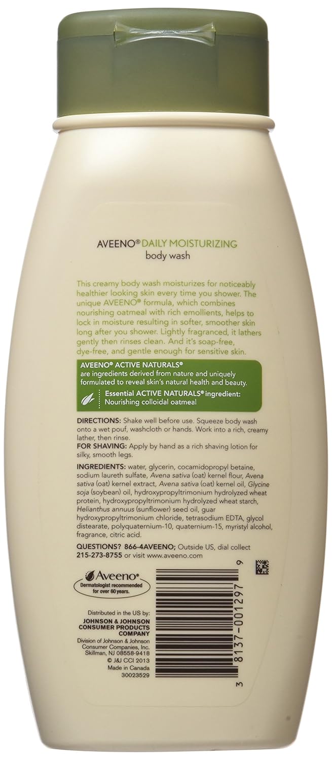 Aveeno Daily Moisturizing Body Wash with Natural Oatmeal - 18 oz (Pack of 3)