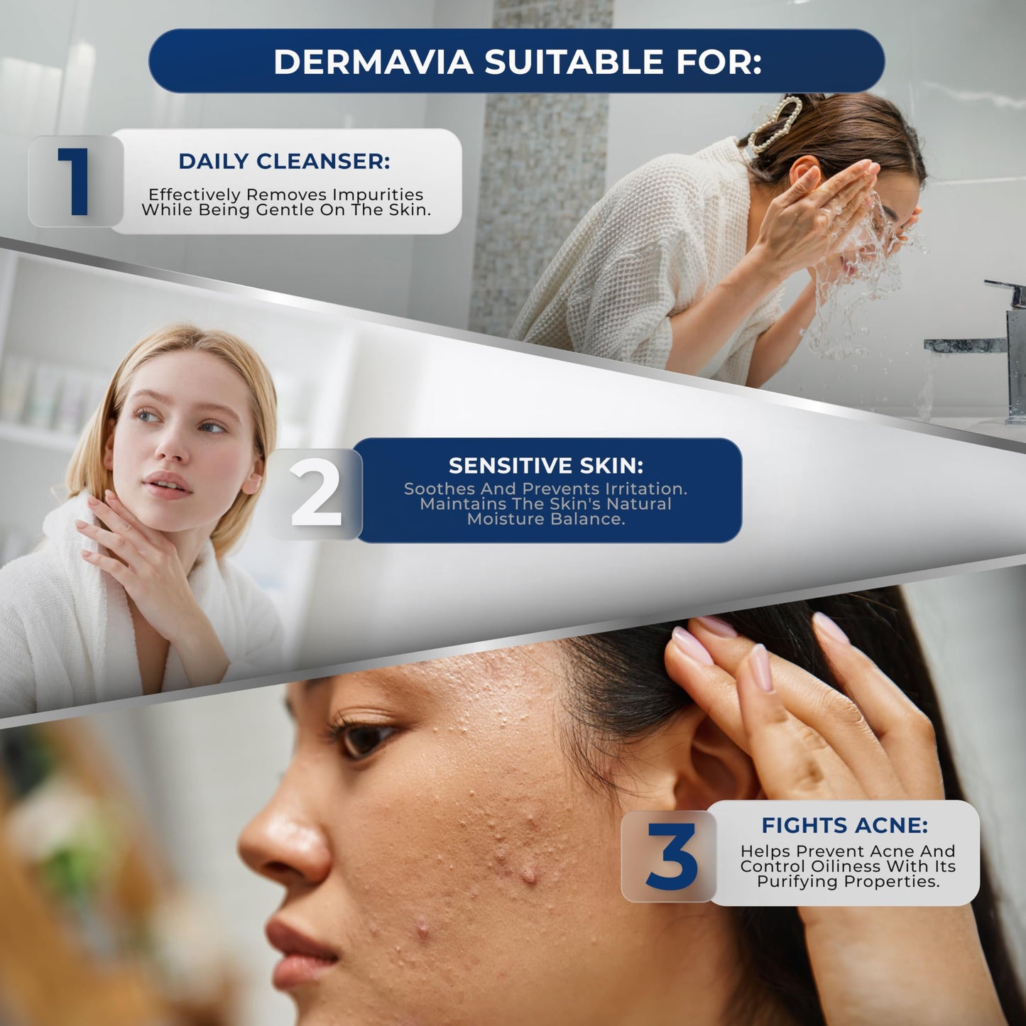 Face Cleansing Gel for All Skin Types - Face Cleanser Face Wash for Women Deep Cleanse with Zinc PCA, Allantoin, Panthenol, Lactic Acid, Chamomile Flower Extract - Hydrating Facial Cleanser - 200 ml