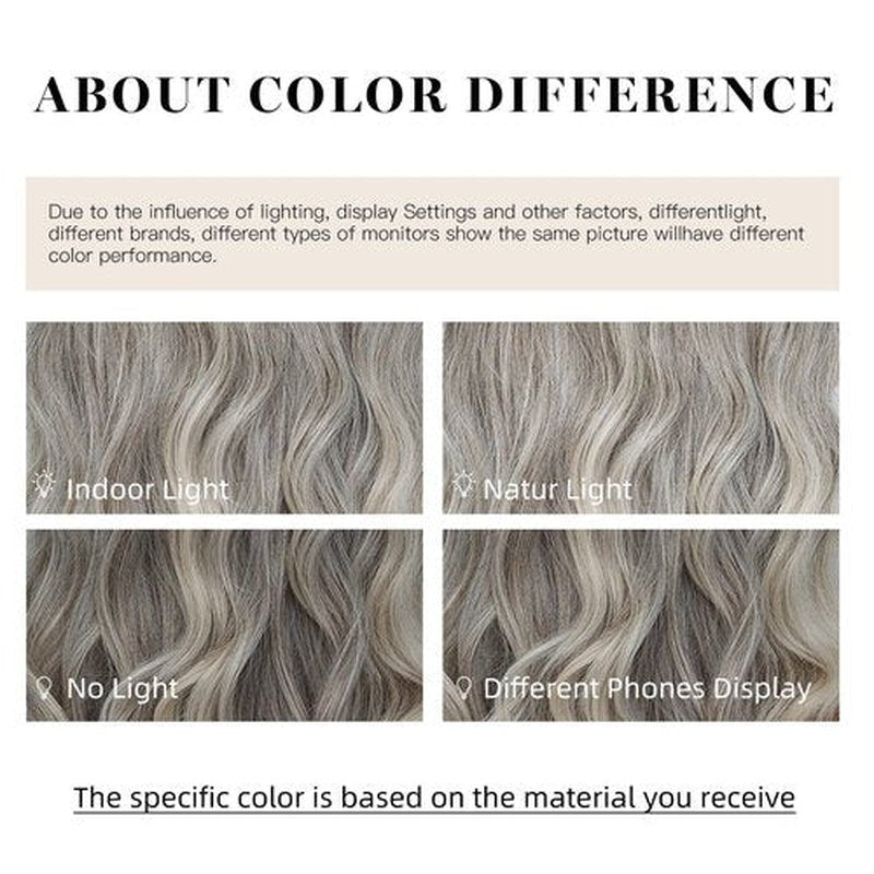OMELPIS Long Ombre Brown Ash Blonde Wavy Wig with Bangs for Women Natural Butterfly Haircut Gray Ash Platinum Dark Roots Layered Wavy Synthetic Wigs Curtain Bangs Curly Hair Daily Party Dating 26In