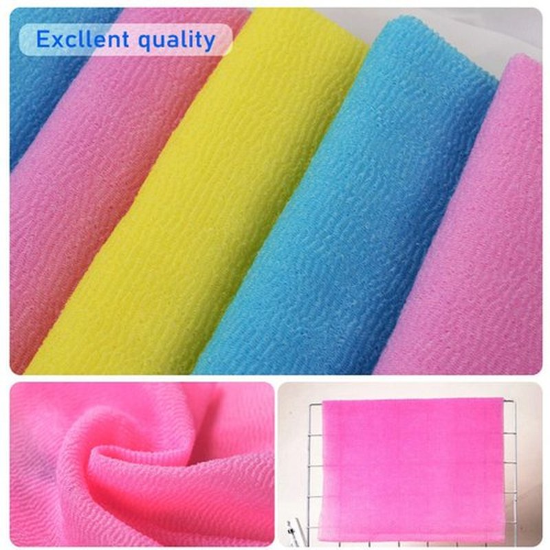 ARCH&M Exfoliating Washcloth Exfoliating Body Scrubber Back Scrubber for Shower Japanese Bath Wash Cloth Korean Exfoliating Luffah Towel Beauty Sponge Loofah Scrub 3 Pack (Navy-Blue x 3)