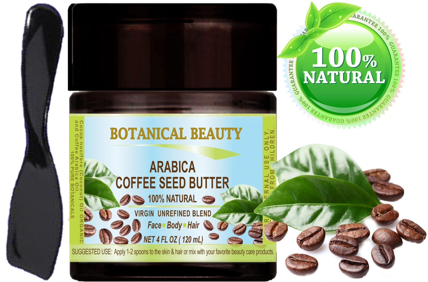 ARABICA COFFEE SEED OIL - BUTTER 100% Natural/Virgin/Raw. 4 Fl.oz.- 120 ml. For Skin, Hair and Nail Care.