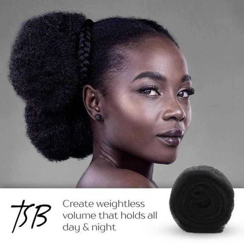 TSB Hair Filler, Black, 1 Pack - Patent Pending Volume and Bun Maker Tool - Ultimate Hair Bumps for Brides, Performers - Non-Irritating, All-Day Hold