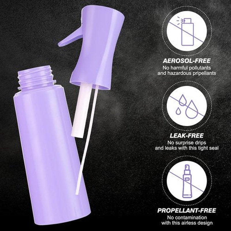 Continuous Spray Bottle for Hair (10.1oz/300ml) 2 Pack Mister Spray Bottles for Cleaning Empty Ultra Fine Water Mist Sprayer for Hairstyling Plant Garden Curly Hair Etc (Purple)