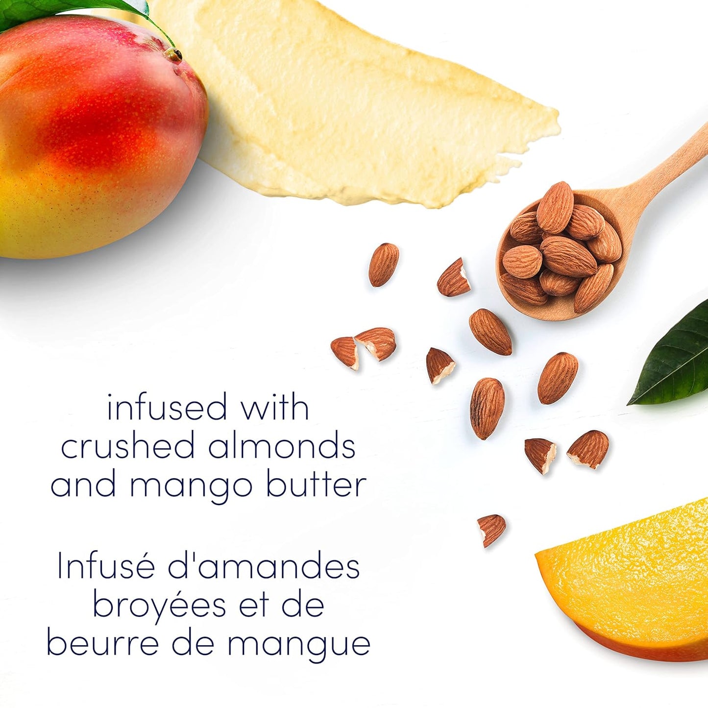 Dove Exfoliating Body Polish Scrub with Almond & Mango Butter - 10.5 oz (4 Count) for Dry Skin