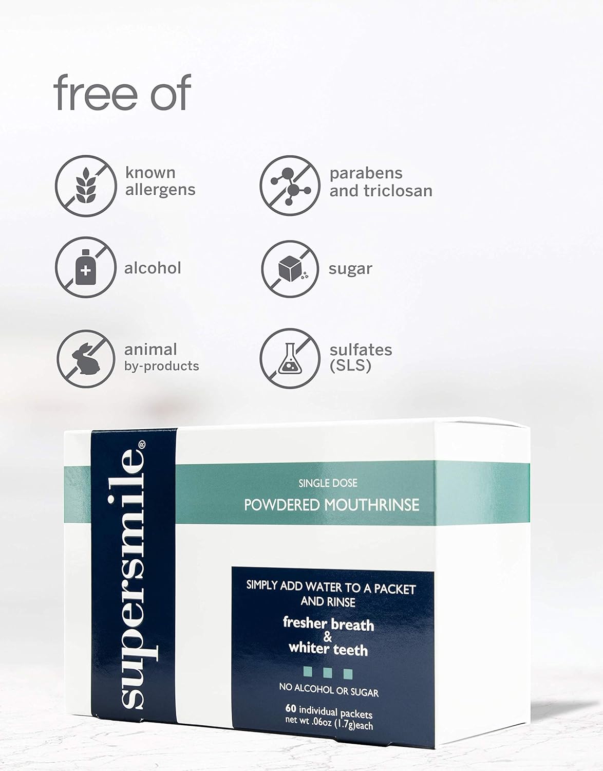 Supersmile Powdered Mouth Rinse - Freshen Breath & Whiten Teeth - TSA Approved Travel Pack