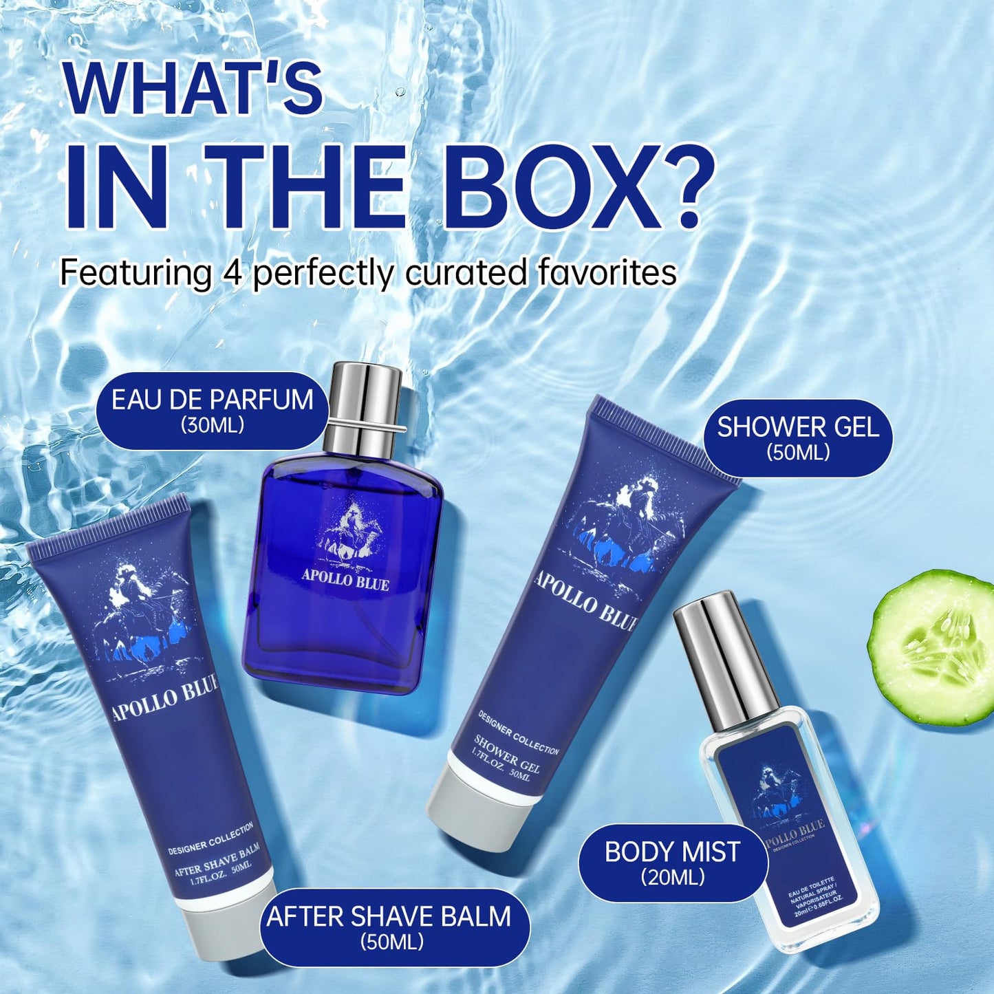 Gifts for Men,Mens Bath Set & Skincare Gift Set Basket For Him Fresh Melon & Sage Notes All Natural Skin Care Kit For Men,Travel Men's Spa Kit Gifts for Birthday Fathers Day Gift（4PCS）