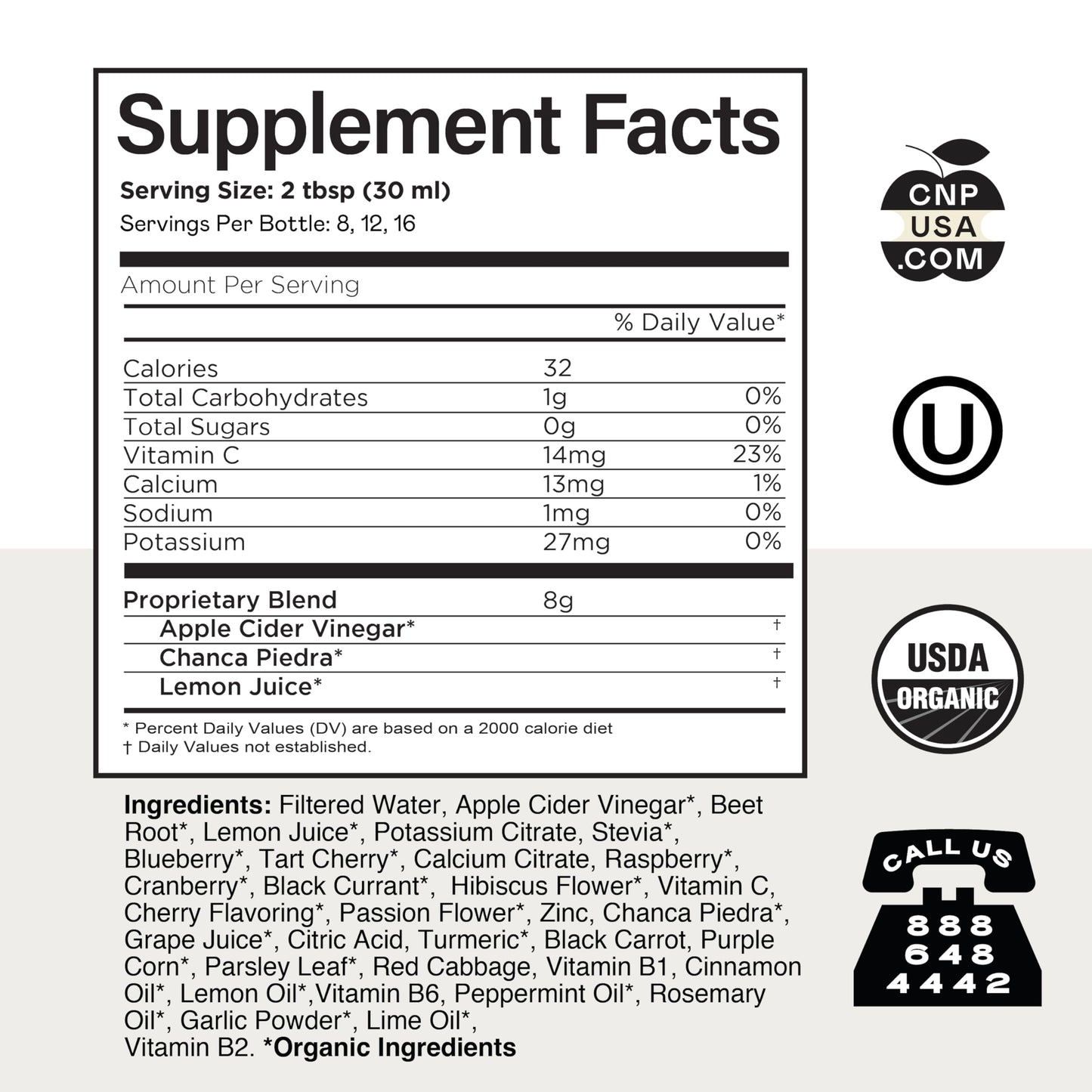 CNP | Kidney Complete Liquid 16oz - ACV, Lemon, Chanca Piedra Cleanse Aid