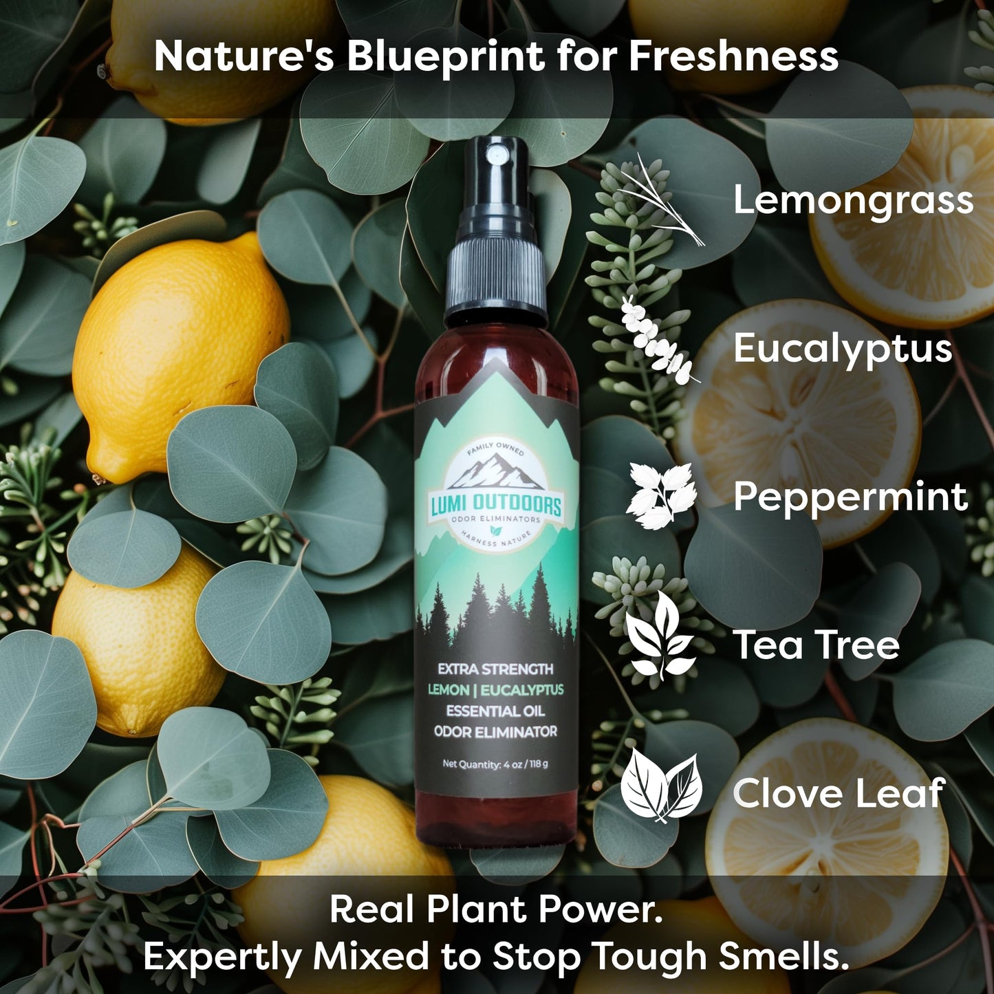 Lumi Outdoors Natural Shoe Deodorizer Spray - Odor Eliminator