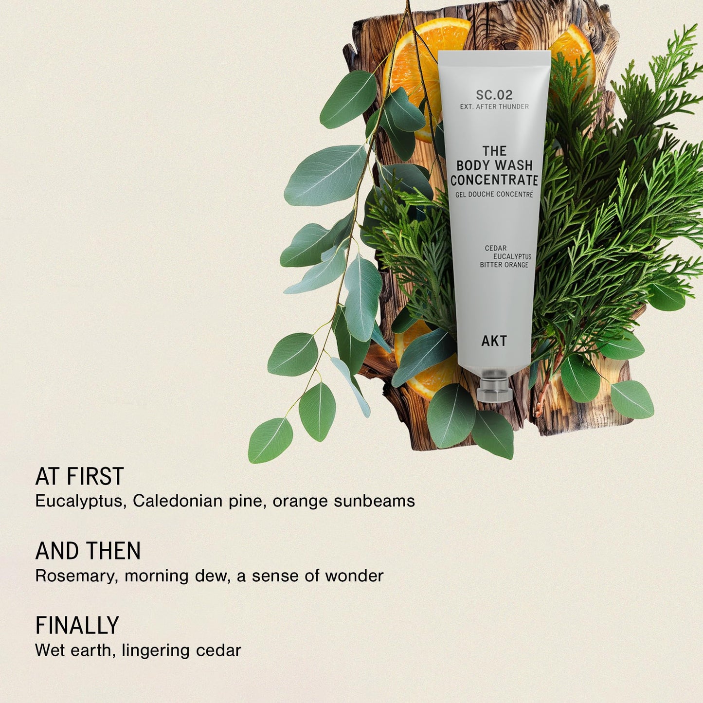AKT The Body Wash Concentrate 3.4 Fl Oz, Natural Shower Gel with Skin-Balancing Prebiotics, Body Wash Women & Men, with Olive Squalane & Vitamin E, Sc.02 After Thunder, All Genders