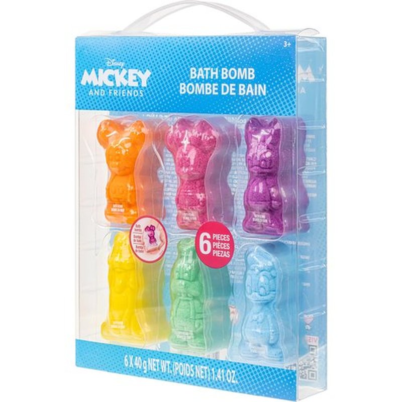 Mickey Minnie and Friends Bubblegum Scented Bath Bombs - Ages 3+ Character Molded Bath Bombs – Fun & Bright Colors by Townley Girl