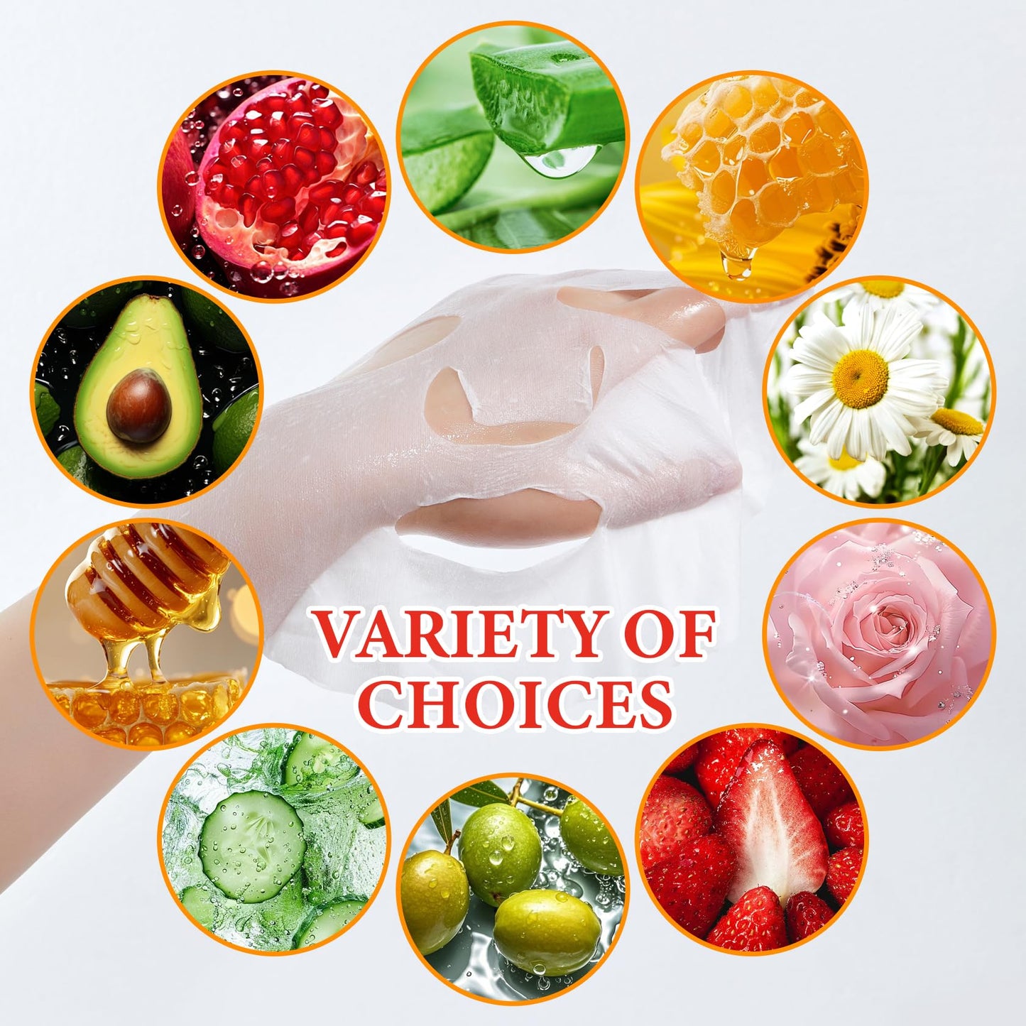 10 Pack Variety Facial Sheet Masks Skin Care Set, Hydrating Bulk Sheet Face Masks Skincare Gifts Set for Women Men, Long Lasting Moisturizing Face Mask Skincare for All Skin Type（B5)