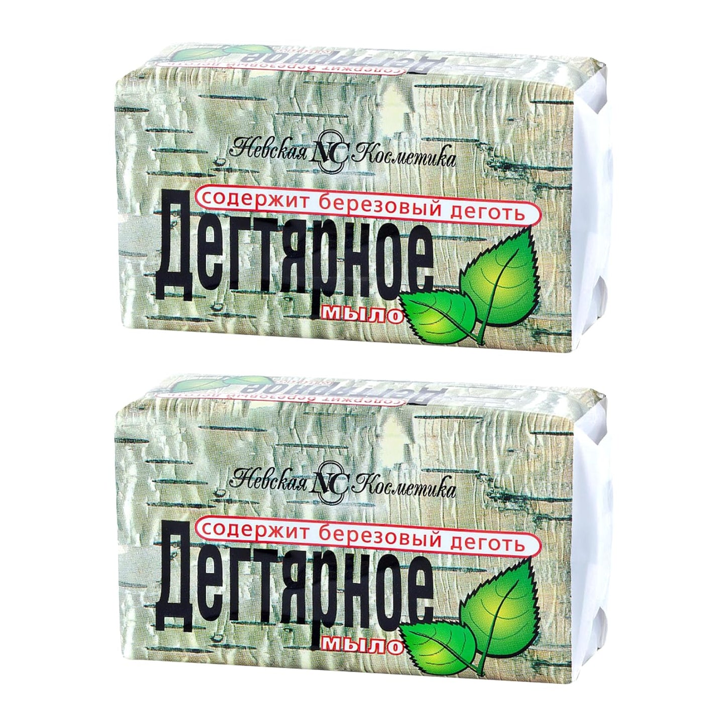 Secrets of Siberia Natural Birch Tar Soap Degtyarnoe by Neva Cosmetics 140g/ 4.93oz - Set of 2