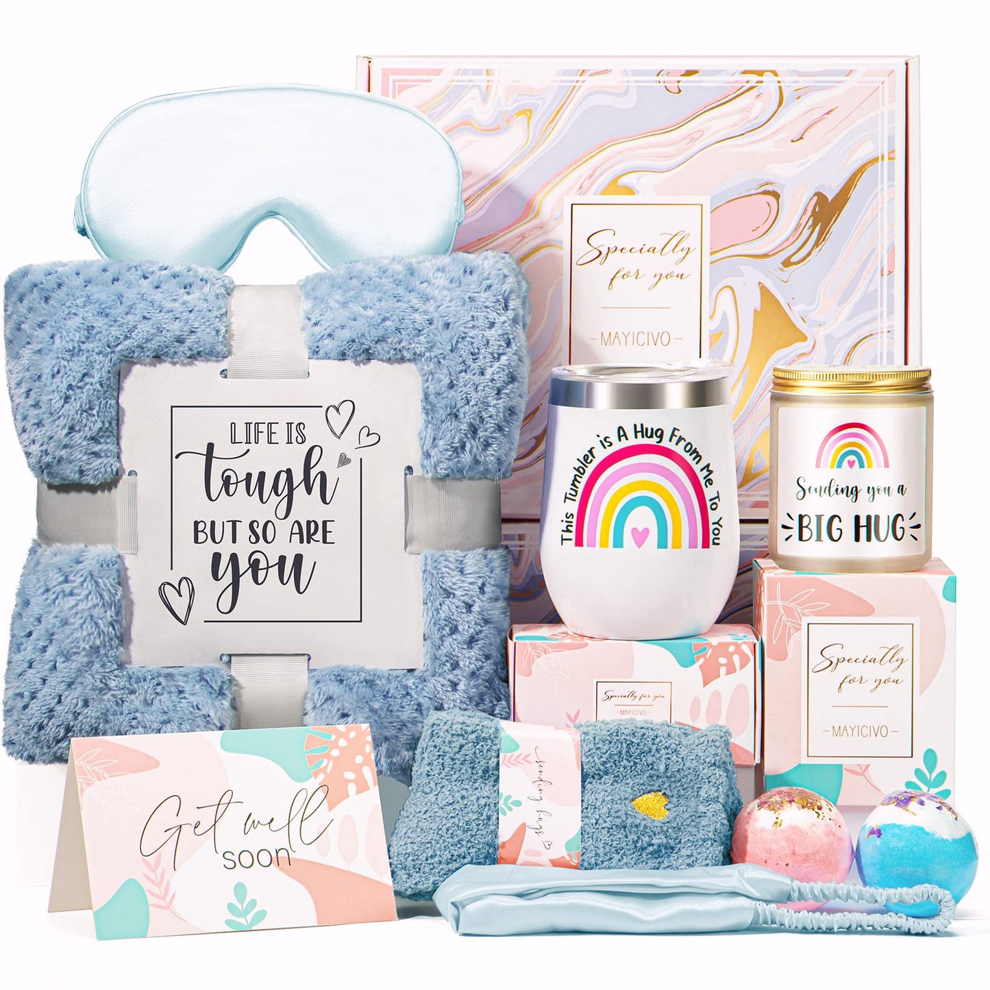 Get Well Soon Gifts for Women, Inspirational Birthday Gifts for Women, Self Care Package Get Well Gift Baskets for Friends After Surgery, Sympathy Thinking of you Gifts, Feel Better Cancer Care Gifts