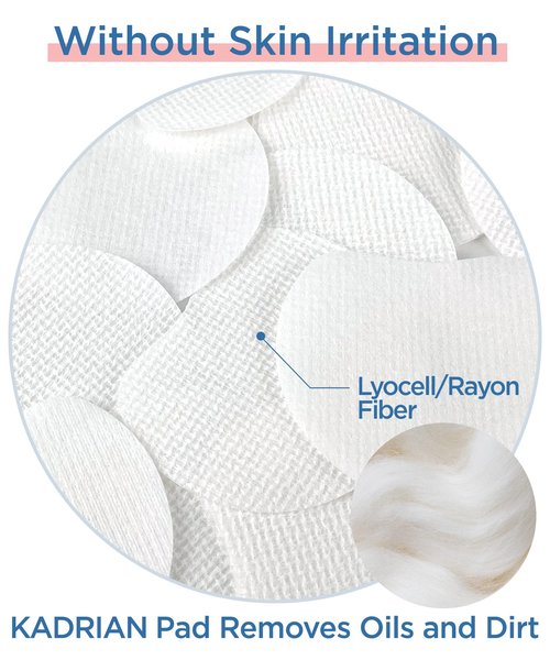 Premium Double-Sided Facial Pads - 180 Pads - Lint free - for Makeup Remover and Toner - Rayon face pads for toner and cleasing - Rayon not cotton balls - Exfoliating cotton rounds for face (180 Pads)