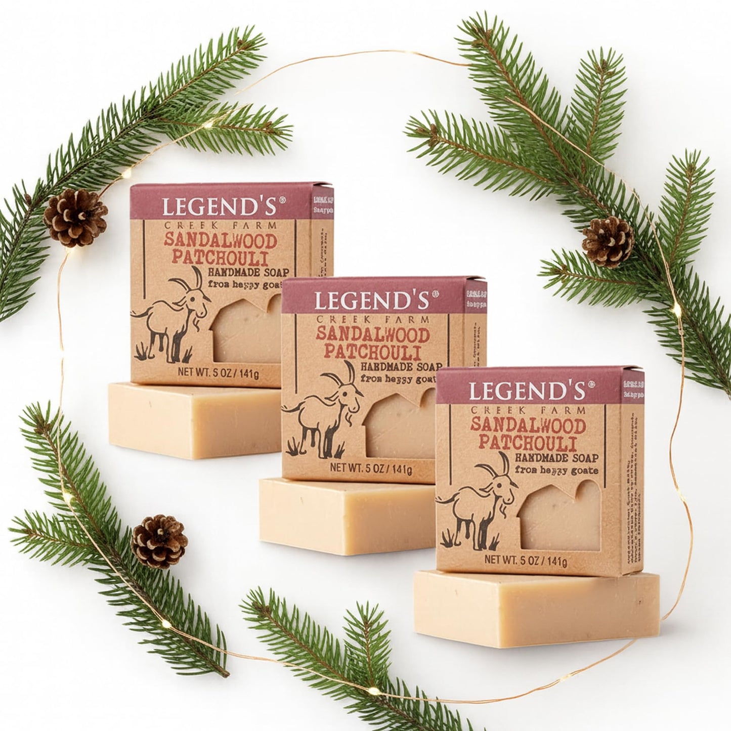 Legend's Creek Farm Goat Milk Soap, Sandalwood Patchouli, 5 Oz, 3-Pack