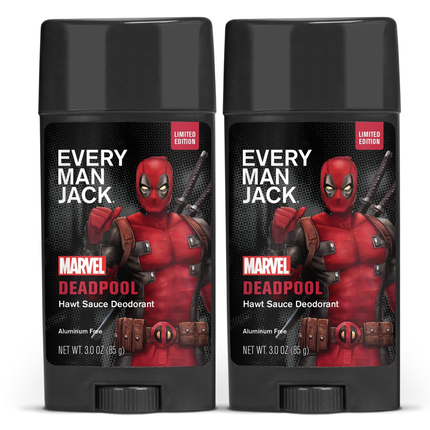 Every Man Jack Spider-Man Aluminum Free Deodorant Men, Fresh Air Scent, 2pk