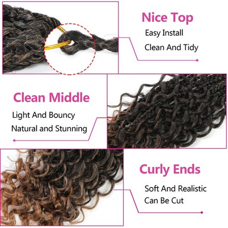 12inch Goddess Box Braids Crochet Hair Box Braids Crochet Hair For Black Women Pre Looped Crochet Hair with Curly Ends Bohemian Crochet Box Braids Crochet Hair (12inch(Pack of 8), T30)