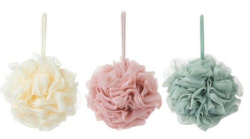 KAKOOI Bath Sponges, Shower Loofah for Body Exfoliation(3 pcs, Green&Linen&Pink)