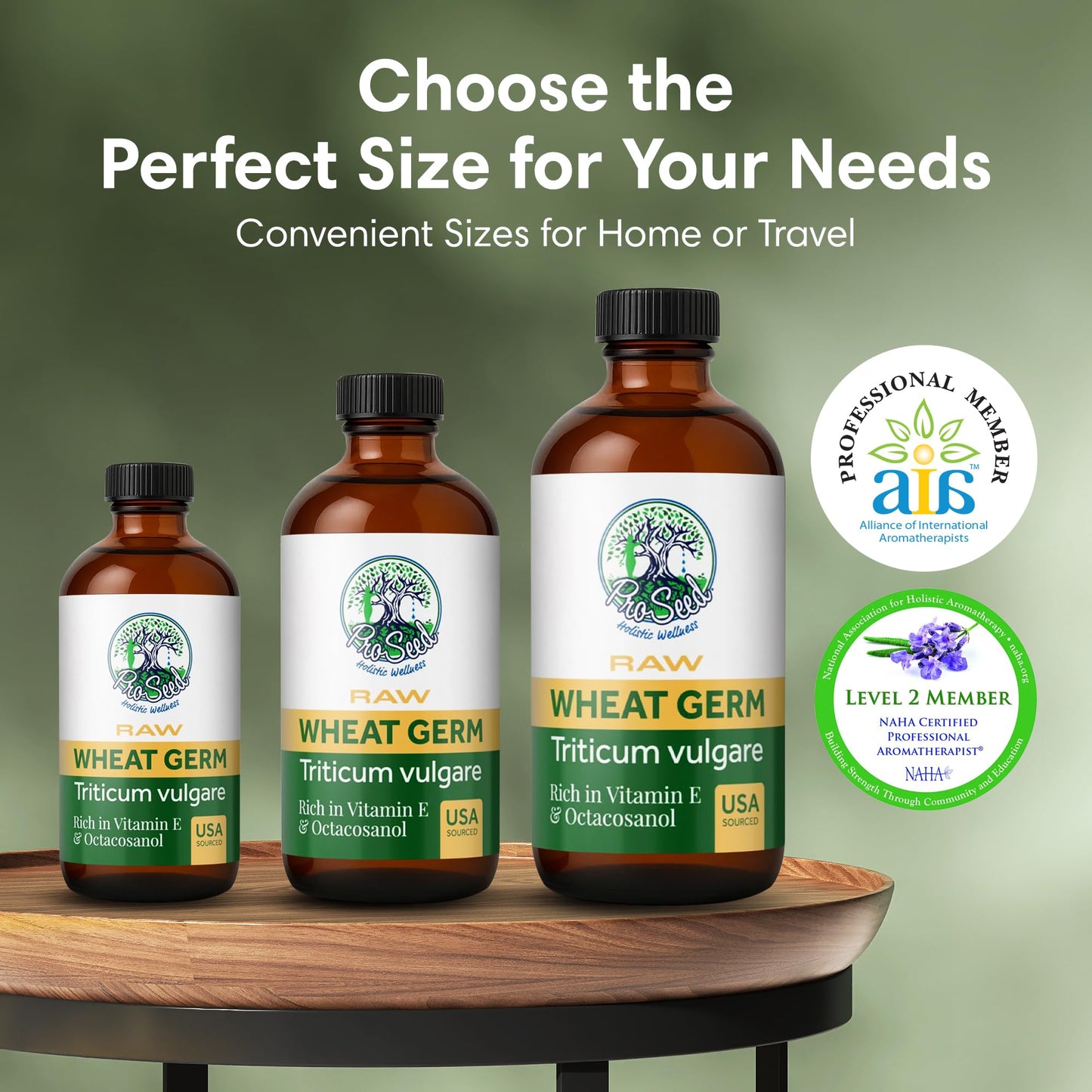 ProSeed Handmade Raw Wheat Germ Oil – Virgin, Unfiltered & Cold-Pressed Non-GMO Carrier Oil – High in Vitamin E & Omega Fatty Acids for Hair, Face, Skin & Body – 480ml (16oz) Glass Bottle