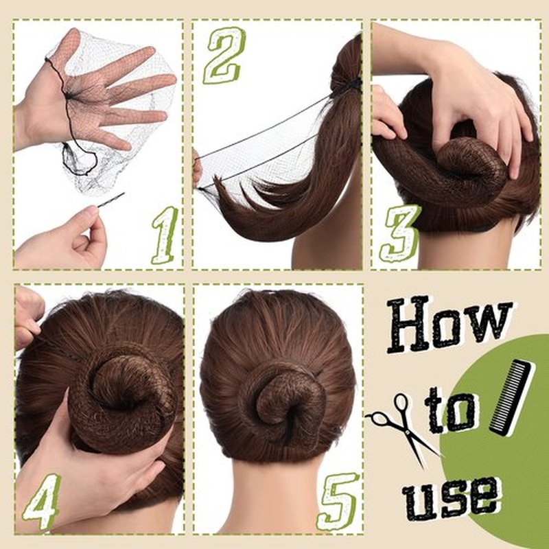 400 Pcs Hair Nets for Women Hair Nets for Food Service Invisible Elastic Edge Mesh 20 Inches Hair Nets, Ballet Dance Hair Bun(Black)