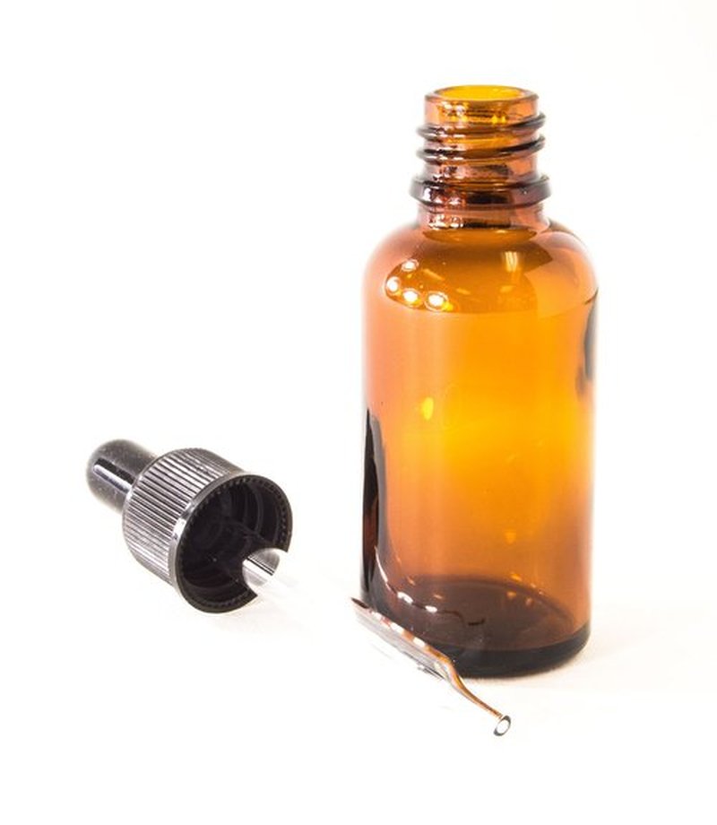 Nelipo 1oz Amber Glass Bottles for Essential Oils with Glass Eye Dropper - Pack of 6