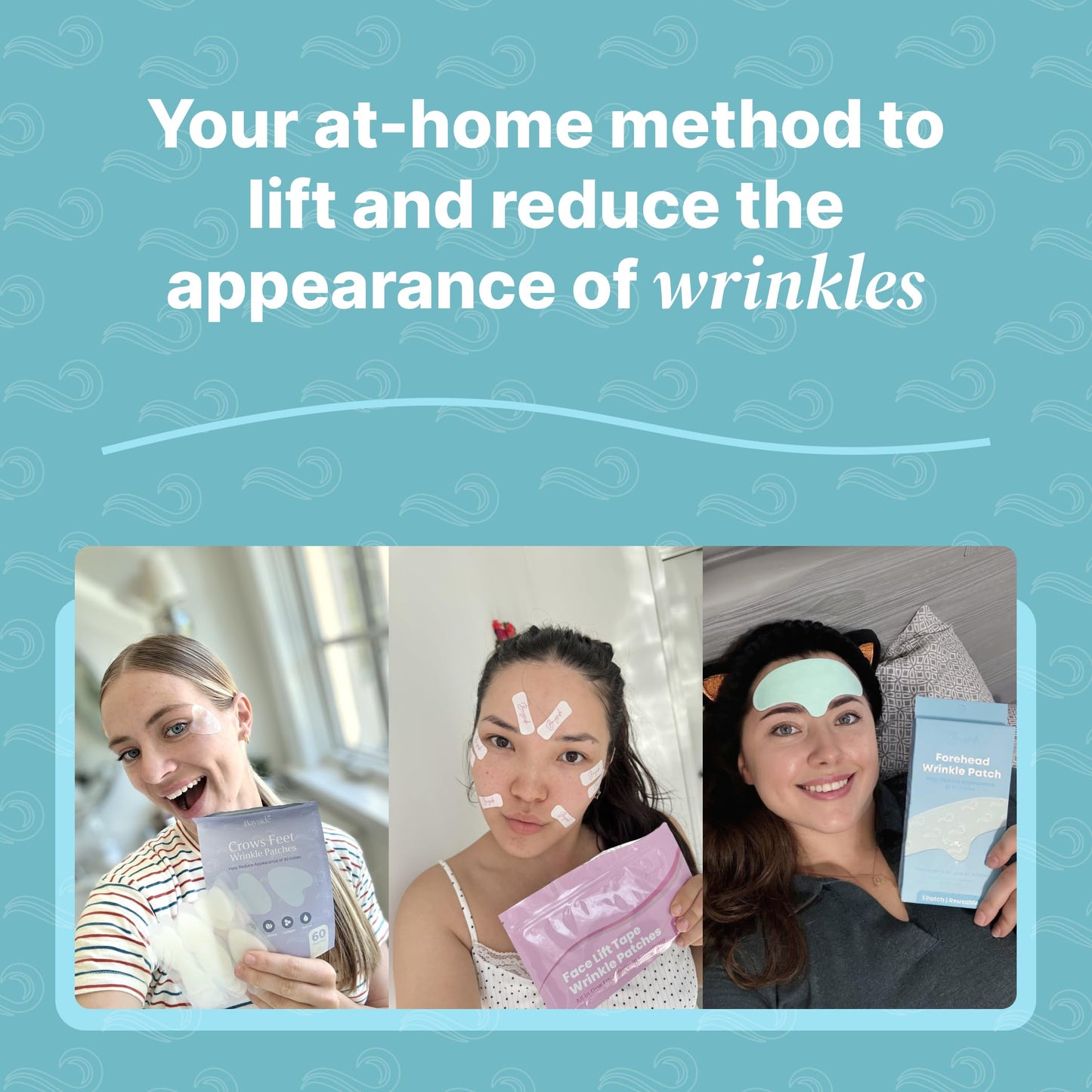 Forehead Wrinkle Patches, Crow’s Feet Patches & Face Lift Tape | Complete Wrinkle Patch Bundle | All-In-One Anti-Aging Smoothing System for Fine Lines, Firming, Lifting & Overnight Wrinkle Prevention