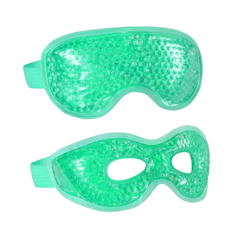 Gel Eye Mask - Reusable Cold Therapy Bead Mask for Puffiness, Dark Circles & Stress Relief | 2-Pack Green