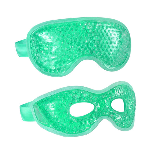 Gel Eye Mask - Reusable Cold Therapy Bead Mask for Puffiness, Dark Circles & Stress Relief | 2-Pack Green
