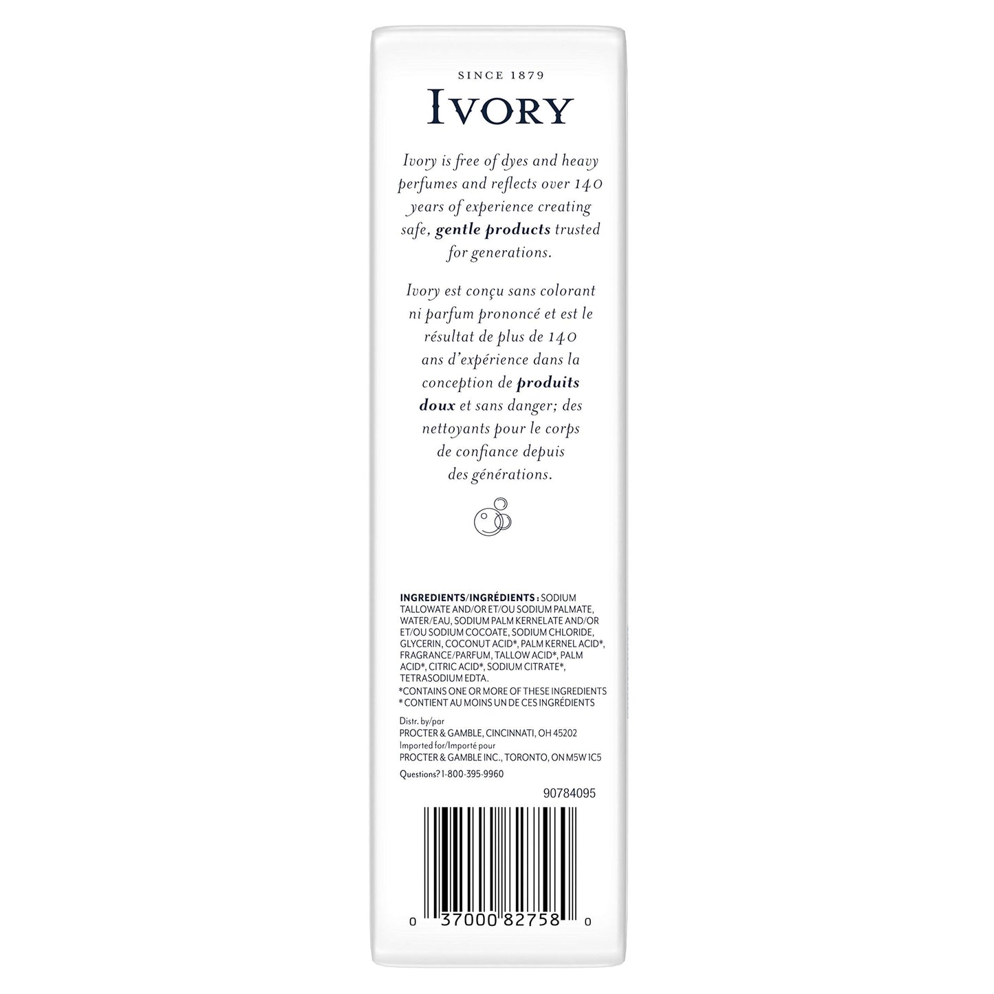 Ivory Bar Soap, Original Scent, 10 count, 4 oz (Pack of 8, total of 80 Bars)