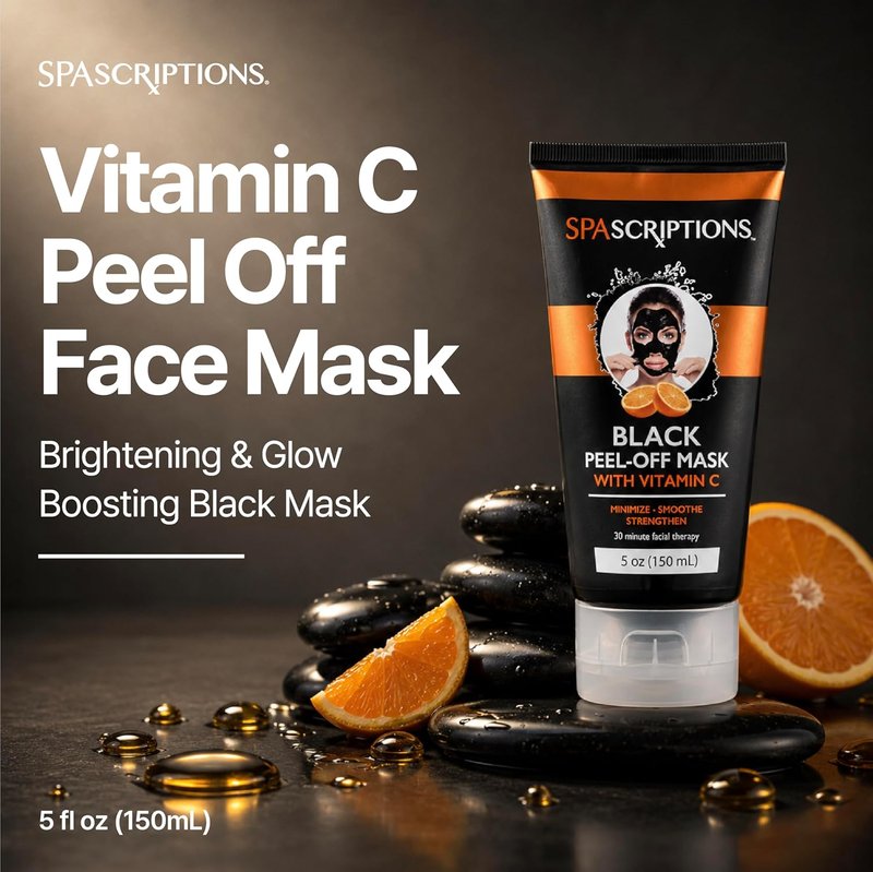 Vitamin C Peel Off Face Mask - Radiance Boosting for Dull Skin | Pore Refining & Deep Cleansing, 5 oz