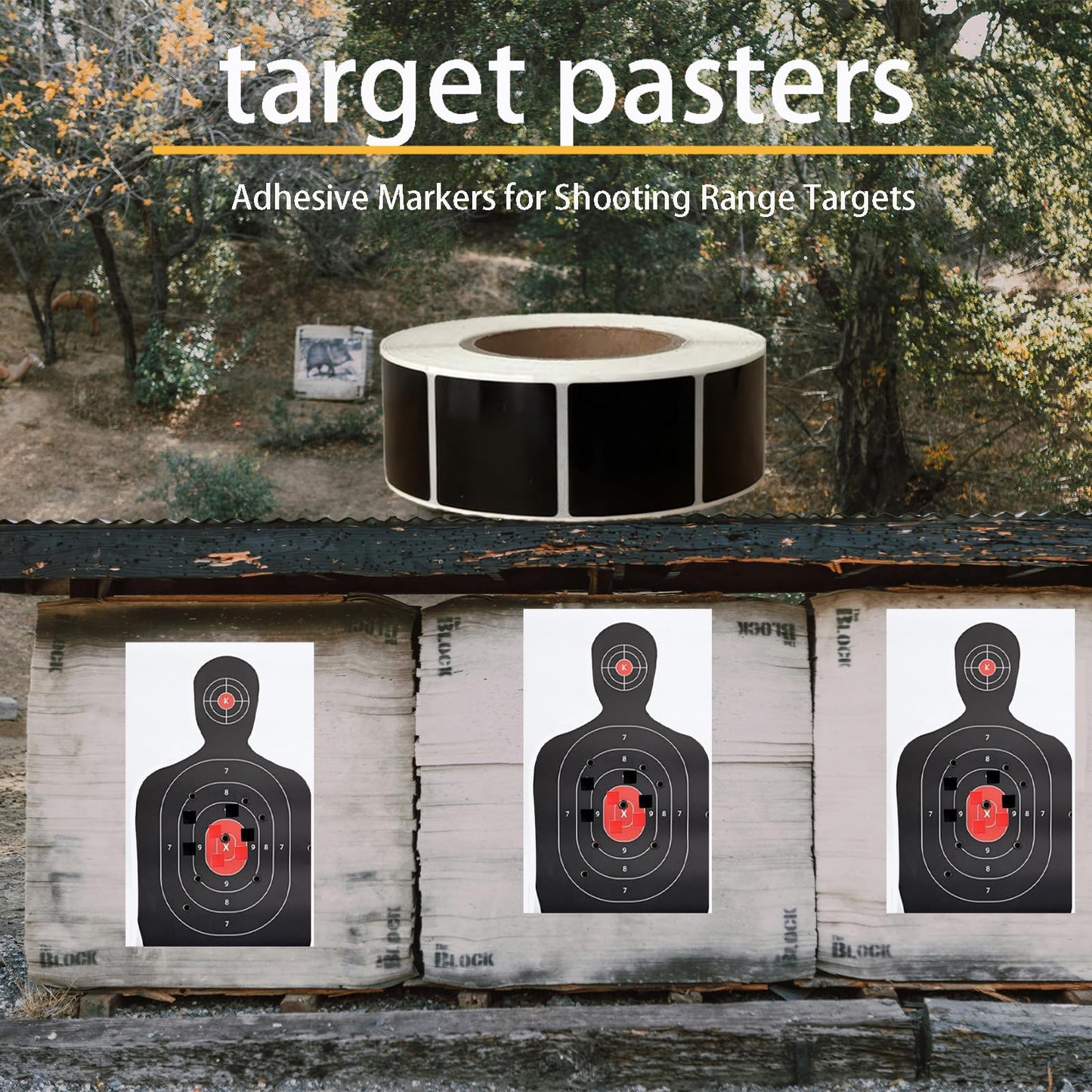 Chardime Target Stickers and Pasters for Shooting Practice - Target Pasters 1 inch 2 Rolls 2000 Pieces | Adhesive Markers for Shooting Range Targets（White）