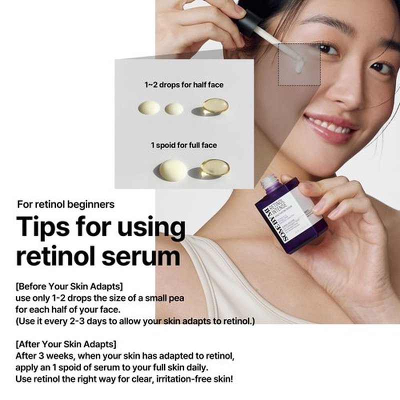 SOME BY MI Retinol Intense Reactivating Serum - 1.69Oz, 50ml - Mild Korean Retinol Serum for Post-Acne Mark - Bakuchiol Pore Minimizer for face Texture - Ideal for Retinol Beginners - Korean Skin Care