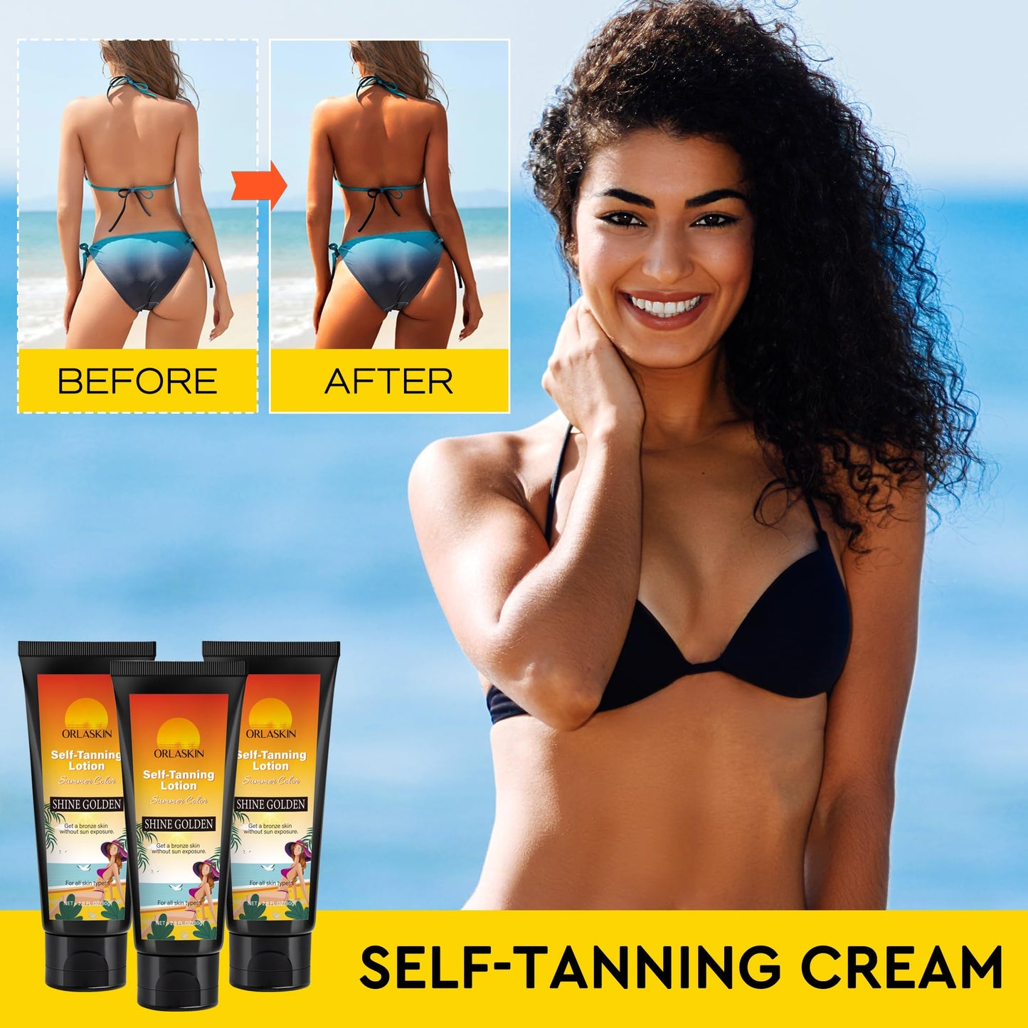 Tanning Spray - Natural & Organic Ingredients, Self Tanner Spray, Body Skin Bronzer for Body, Deep Bronze Suitable for Swimming, Beach Climbing in Summer (Self-tanning lotion)