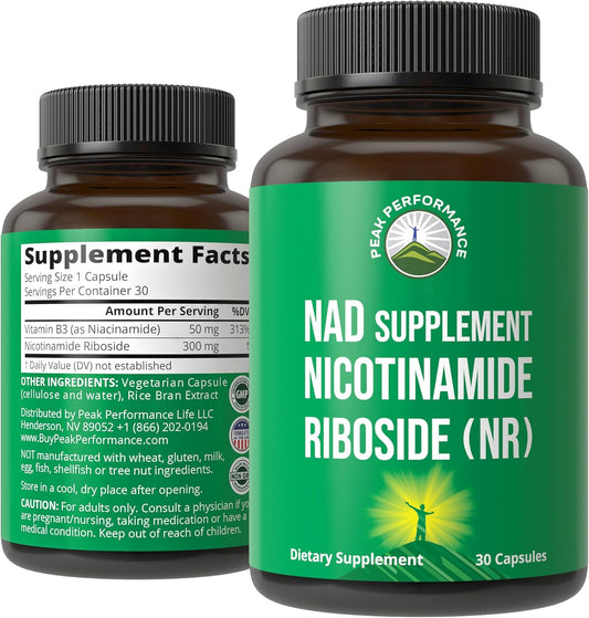 Nicotinamide Riboside Supplement - Boost NAD+ Levels | Non-GMO, Vegan, 3rd Party Tested Capsules for Men & Women