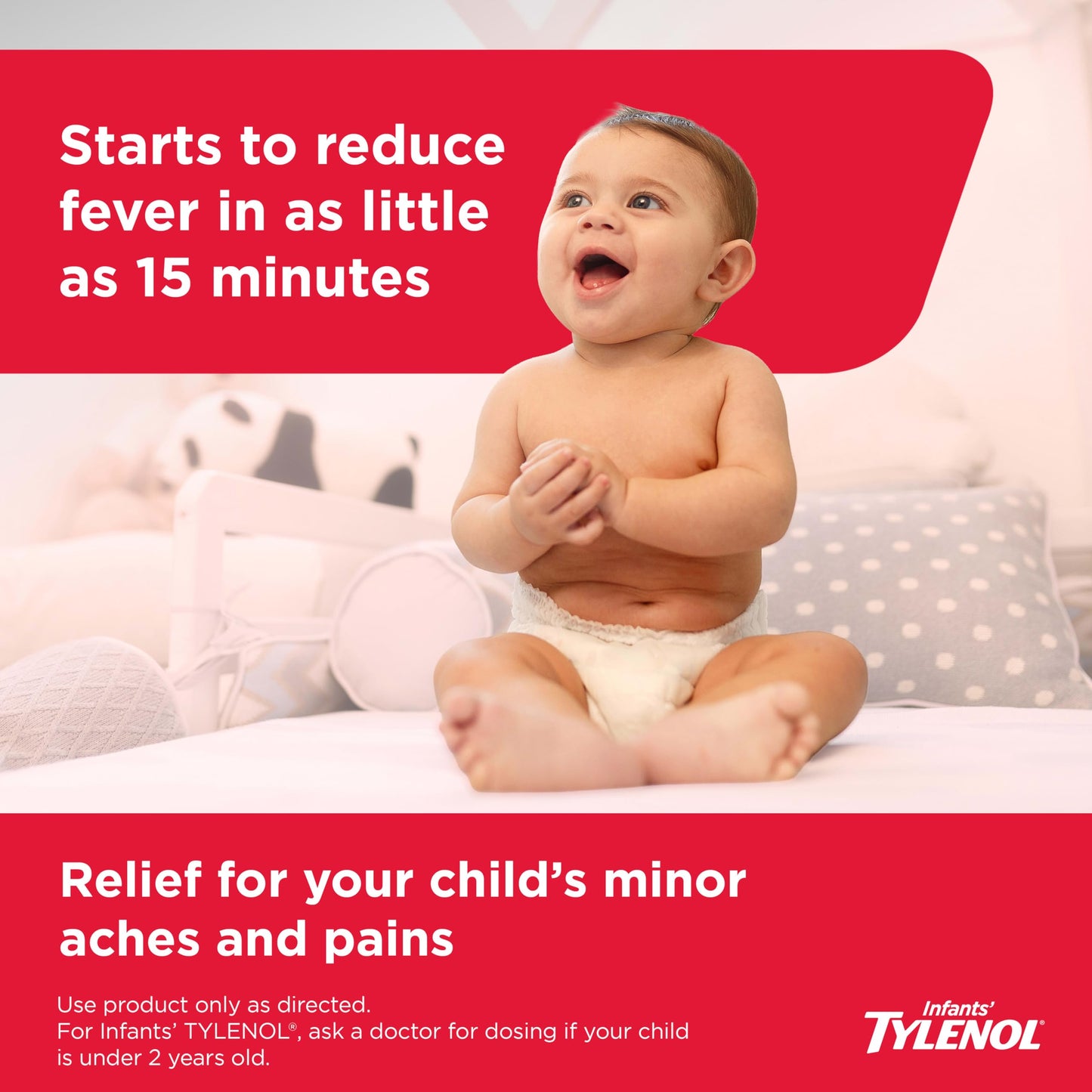 Infants’ Tylenol Dye Free Acetaminophen, Free of Alcohol, Aspirin and Ibuprofen, Oral Suspension, Pain Relief, Fever Reducer, Includes SimpleMeasure Dosing Syringe, Cherry Flavor, 2 Fl Oz