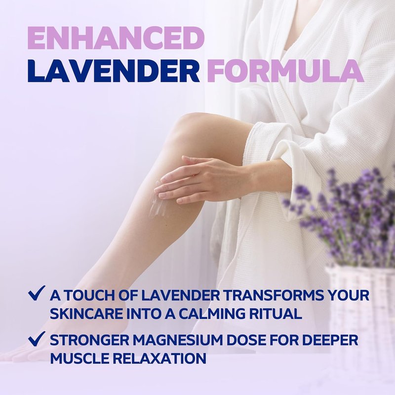 Magnesium Cream for Pain Relief - Deep Muscle & Joint Soothing Lotion with Aloe Vera, Calendula & Shea Butter | 4 oz Lavender
