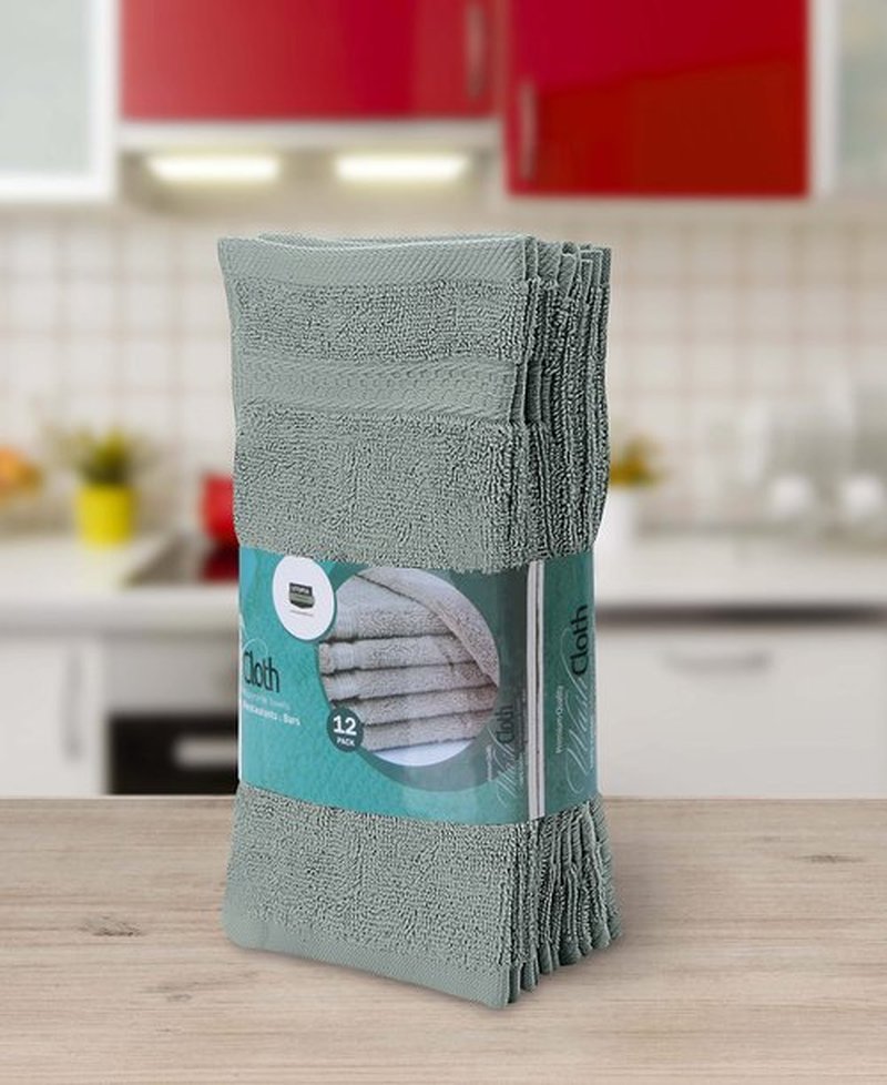 Utopia Towels [12 Pack Premium Wash Cloths Set (12 x 12 Inches) 100% Cotton Ring Spun, Highly Absorbent and Soft Feel Essential Washcloths for Bathroom, Spa, Gym, and Face Towel (Cool Grey)