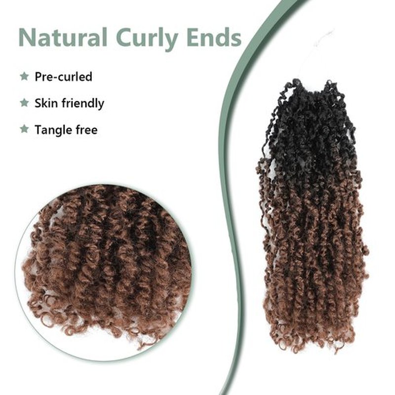 Yanky Twist Crochet Hair - 14 Inch Yanky Twist Pre Looped Crochet Hair 8 Packs Senegalese Twist Crochet Hair Extensions 1B/30 Bohemian Passion Twist Hair for Black Women