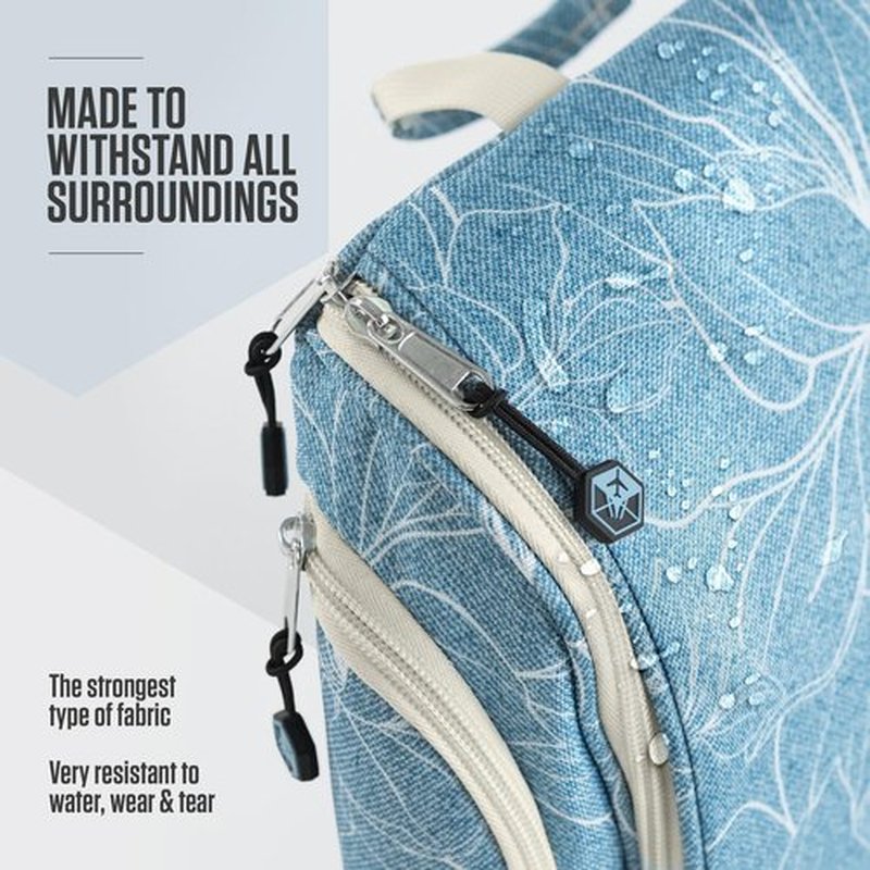 VENTURE 4TH Hanging Travel Toiletry Bag for Women & Men - Travel Organizer with Expandable Compartments & Removable Clear Pouch for Toiletries (Blue Flowers)