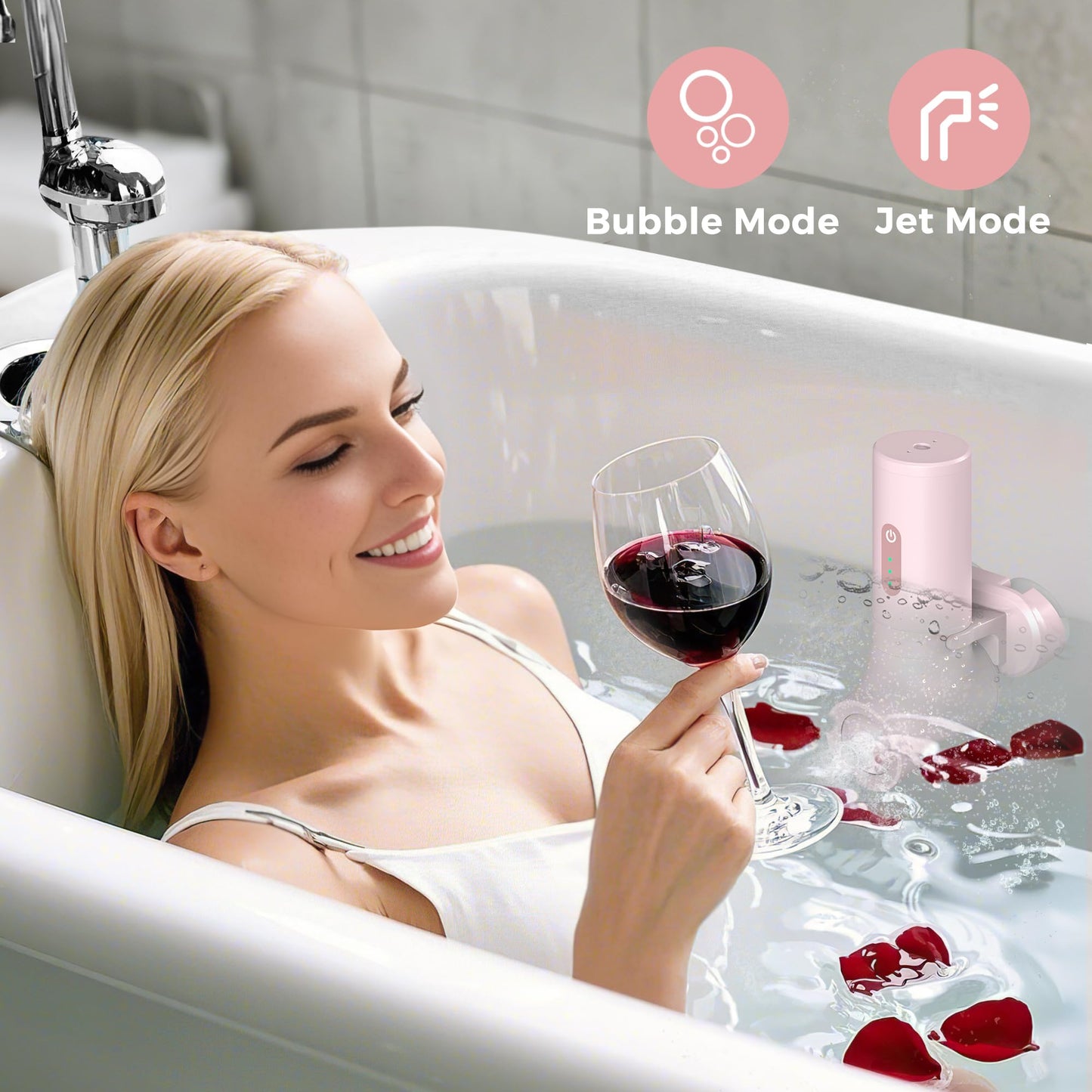 MOMFANN Bath Jet Spa, 2 Mode, Cordless Portable Bathtub for Home Spa Relax